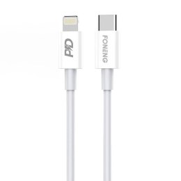 Foneng Kabel USB-C do Lightning Foneng X31, 3A, 1m (biały)