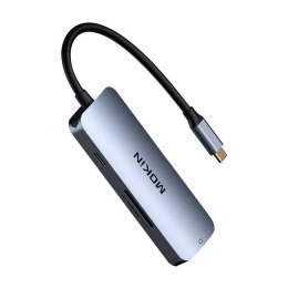 Mokin Adapter Hub 7w1 MOKiN USB-C do 3x USB3.0 + SD/TF + HDMI + PD (srebrny)
