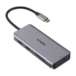 Mokin Adapter/Stacja Dokująca MOKiN 9w1 USB C do 2x USB 2.0 + USB 3.0 + 2x HDMI + DP + PD + SD + Micro SD (srebrny)