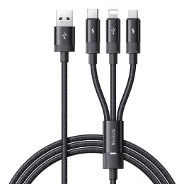 Mcdodo Kabel 3w1 USB do USB-C / Lightning / Micro USB, Mcdodo CA-5790, 3.5A, 1.2m (czarny)