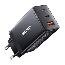 Rocoren Ładowarka sieciowa Rocoren GaN Pro 65W, 2x USB-C, USB (czarna)