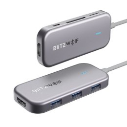 BlitzWolf Adapter 7w1 Blitzwolf BW-TH5 Hub USB-C do 3xUSB 3.0, HDMI, USB-C PD, SD, microSD