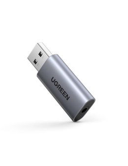 UGREEN Adapter Audio UGREEN CM383, USB do mini jack 3,5mm, AUX (szary)