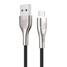 Vipfan Kabel USB do Micro USB Vipfan Fingerprint Touch Z04, 3A, 1.2m (czarny)