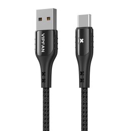 Vipfan Kabel USB do USB-C Vipfan Colorful X13, 3A, 1.2m (czarny)