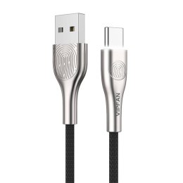 Vipfan Kabel USB do USB-C Vipfan Fingerprint Touch Z04, 3A, 1.2m (czarny)