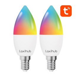 Laxihub Inteligentna żarówka LED Laxihub LAE14S Wifi Bluetooth TUYA (2 szt.)