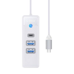 Orico Adapter Hub USB-C do 2x USB 3.0 + USB-C Orico, 5 Gbps, 0.15m (biały)