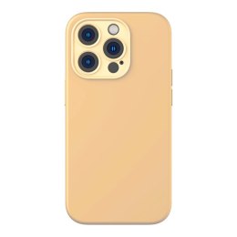 Baseus Etui Baseus Liquid Silica Gel do iPhone 14 Pro Max (żółte) +szkło hartowane +zestaw czyszczący