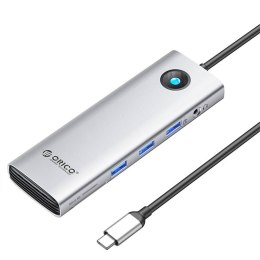 Orico Stacja dokująca HUB 10w1 Orico USB-C, HDMI, 3xUSB, SD/TF, Audio (srebrna)