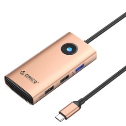 Orico Stacja dokująca HUB 5w1 Orico USB-C, HDMI, 2xUSB (różowe złoto)