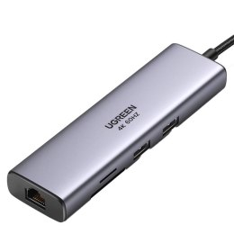 UGREEN Adapter Hub UGREEN, USB_C do 2x USB 3.0, HDMI, RJ45, SD/TF