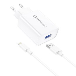 Foneng Ładowarka sieciowa Foneng EU13 + kabel USB do Lightning, 3A (biała)