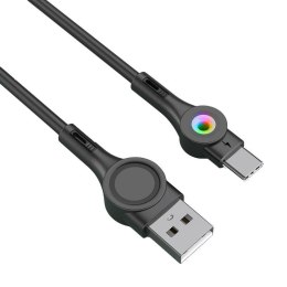 Foneng Kabel USB do USB-C Foneng X59, LED, 3A, 1m (czarny)