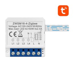 Avatto Inteligentny przełącznik dopuszkowy ZigBee Avatto ZWSM16-W4 TUYA