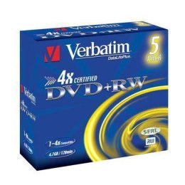DVD+RW VERBATIM 4.7 GB 4x Jewel Case 5 szt.