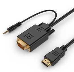 Adapter GEMBIRD A-HDMI-VGA-03-6 HDMI - 3,5mm minijack/D-Sub 15pin