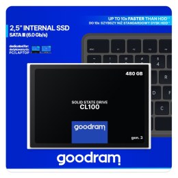 Dysk SSD GOODRAM CL100 gen. 3 2.5″ 480 GB SATA III (6 Gb/s) 540MB/s 460MS/s