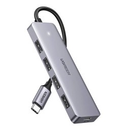 UGREEN Adapter 4w1 UGREEN Hub USB-C do 4x USB 3.0 + USB-C (szary)