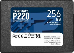 Dysk SSD PATRIOT 2.5″ 256 GB SATA III 550MB/s 490MS/s