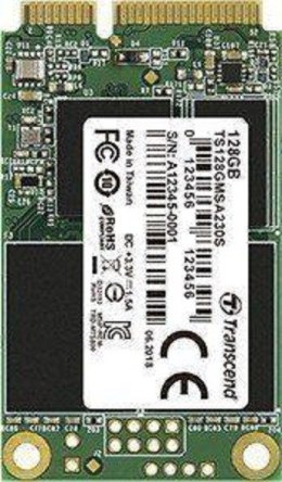 Dysk SSD TRANSCEND 230S mSATA″ 128 GB Serial ATA 600 550MB/s 400MS/s