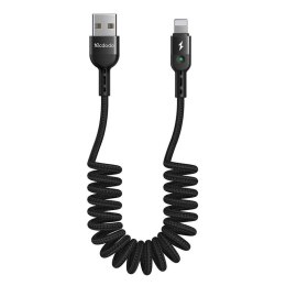 Mcdodo Kabel USB do Lightning, Mcdodo CA-6410, sprężynowy, 1.8m (czarny)