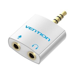 Vention Adapter audio Vention BDBW0 4-biegunowy 3,5mm męski na 2x 3,5mm żeński 0,25m srebrny