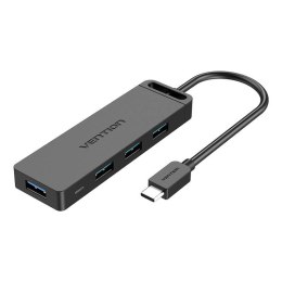 Vention Hub USB-C 3.0 do 4 portów z zasilaczem Vention TGKBD 0,5m Czarny ABS