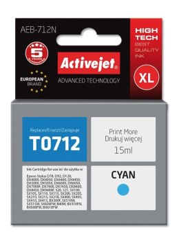 Activejet AEB-712N Tusz (zamiennik Epson T0712, T0892, T1002; Supreme; 15 ml; niebieski)