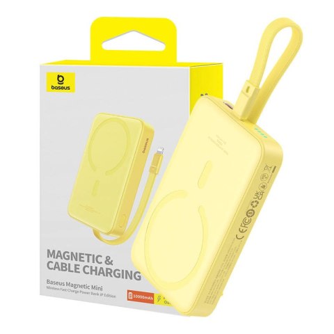 Baseus Powerbank magnetyczny Baseus Magnetic Mini 10000mAh 20W MagSafe (żółty)