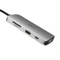 Mokin Adapter MOKiN 8w1 USB-C do 3x USB 3.0 + HDMI + USB-C + VGA + SD Card Reader + Micro SD Card Reader (srebrny)