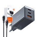 Mcdodo Ładowarka sieciowa GaN Mcdodo CH-1544, 2x USB-C, 1x USB, 67W + kabel USB-C do USB-C (czarna)