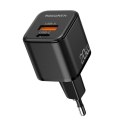 Rocoren Ładowarka sieciowa Rocoren USB-C, USB, Power Delivery, MiniGaN, 20W (czarna)