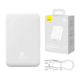 Baseus Powerbank magnetyczny Baseus Magnetic Mini 20000mAh, USB-C 20W MagSafe (biały)