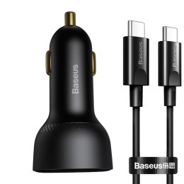 Baseus Ładowarka samochodowa Baseus Superme USB, USB-C, 100W + kabel USB-C(czarna)