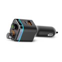 SAVIO TRANSMITER FM SAMOCHODOWY Z FUNKCJĄ BLUETOOTH 5.0 QUICK CHARGE 3.0 ORAZ POWER DELIVERY, WYŚWIETLACZ LED, FUNKCJ BASS BO