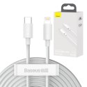 Baseus Kabel USB-C do Lightning Baseus Simple Wisdom, PD, 20W, 1.5m (biały) 2szt.