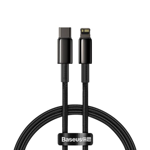 Baseus Kabel USB-C do Lightning Baseus Tungsten Gold, 20W, 5A, PD, 2m (czarny)