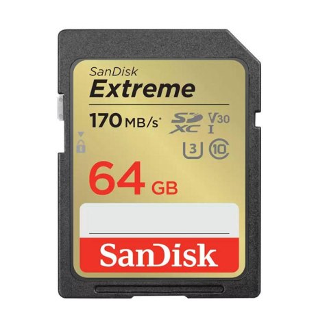 SanDisk Karta pamięci SANDISK EXTREME SDXC 64GB 170/80 MB/s UHS-I U3 (SDSDXV2-064G-GNCIN)