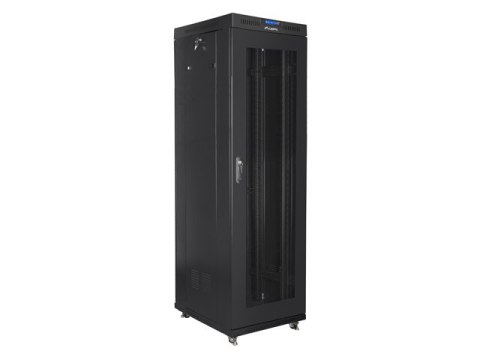 SZAFA INSTALACYJNA RACK STOJĄCA 19" 42U 600X800 CZARNA DRZWI PERFOROWANE LCD LANBERG (FLAT PACK)