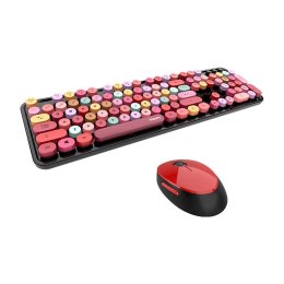MOFII Bezprzewodowy zestaw klawiatura + myszka MOFII Sweet 2.4G (czarno-czerwony)