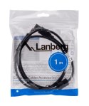 LANBERG KABEL USB-A -> USB-B M/M 1M (FERRYT, CZARNY) CA-USBA-11CC-0010-BK