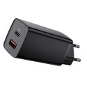 Baseus Ładowarka sieciowa Baseus GaN2 Lite, USB + USB-C, 65W, EU (czarna)