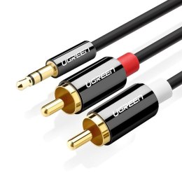 UGREEN Przewód Jack do 2RCA (Cinch) UGREEN AV116 3,5mm 1m (czarny)