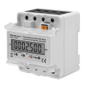 QOLTEC LICZNIK ZUŻYCIA ENERGII TRÓJFAZOWY NA SZYNĘ DIN | 230V | LCD | 4P