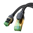 Baseus Kabel sieciowy w oplocie kat. 8 Baseus Ethernet RJ45, 40Gbps, 0,5m (czarny)