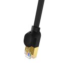 Baseus Płaski kabel sieciowy Baseus Ethernet RJ45, Gigabit, Cat.7, 1,5m (czarny)