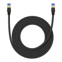 Baseus Kabel sieciowy w oplocie kat. 7 Baseus Ethernet RJ45, 10Gbps, 3m (czarny)