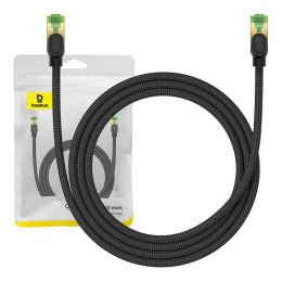 Baseus Kabel sieciowy w oplocie kat. 8 Baseus Ethernet RJ45, 40Gbps, 1,5m (czarny)