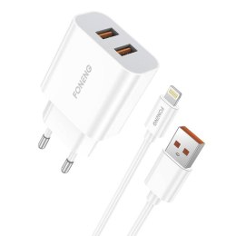 Foneng Ładowarka sieciowa Foneng EU45, 2x USB + Kabel USB Lightning